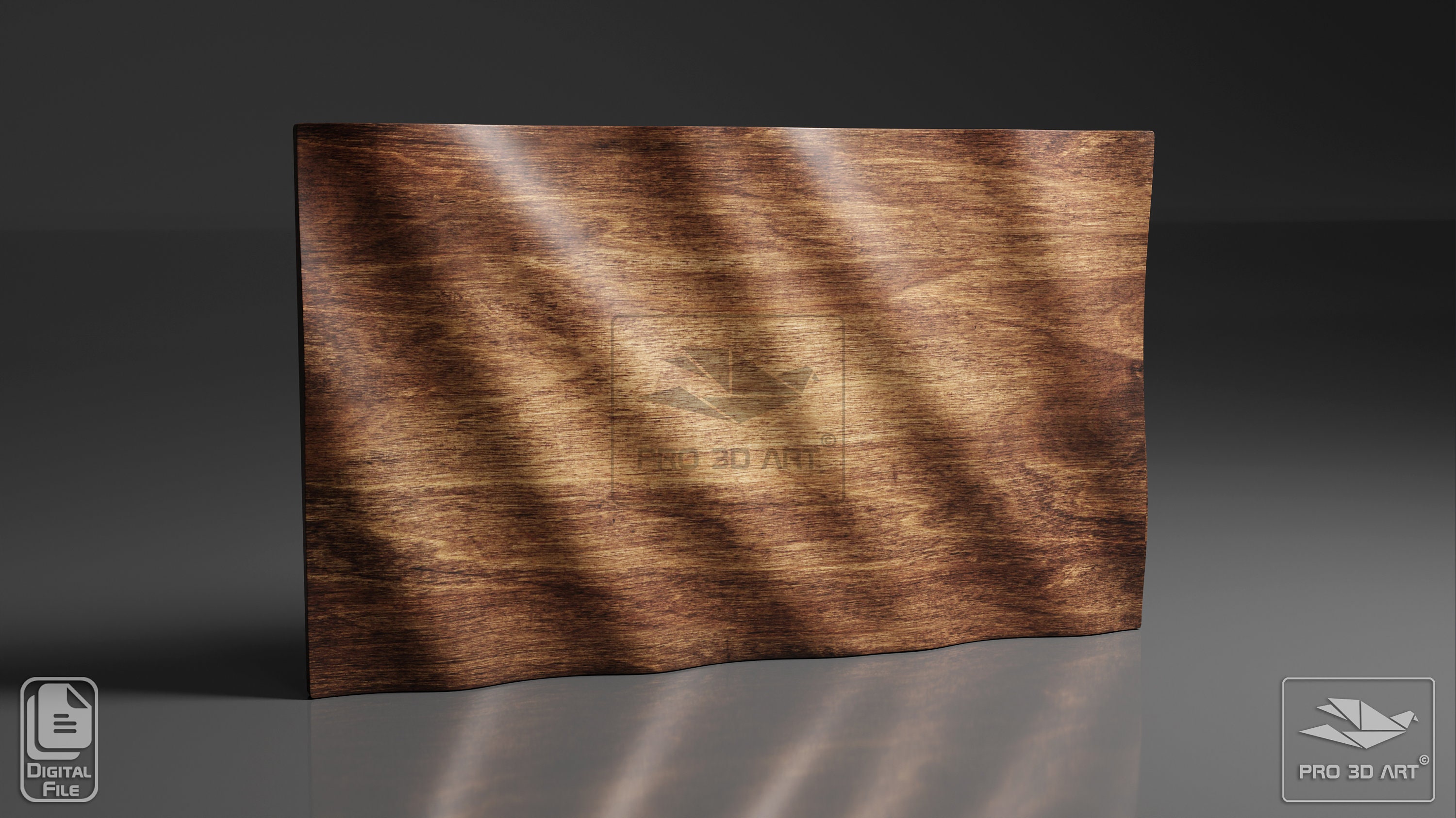 Wavy Flag - CNC Files For Wood, 3D STL Model