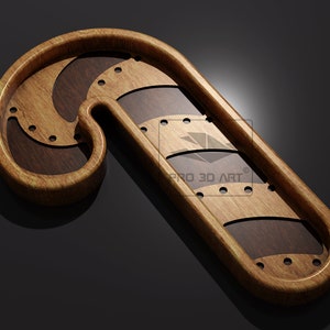 Candy Cane Tray - CNC Files for Wood (svg, dxf, eps, ai, pdf)