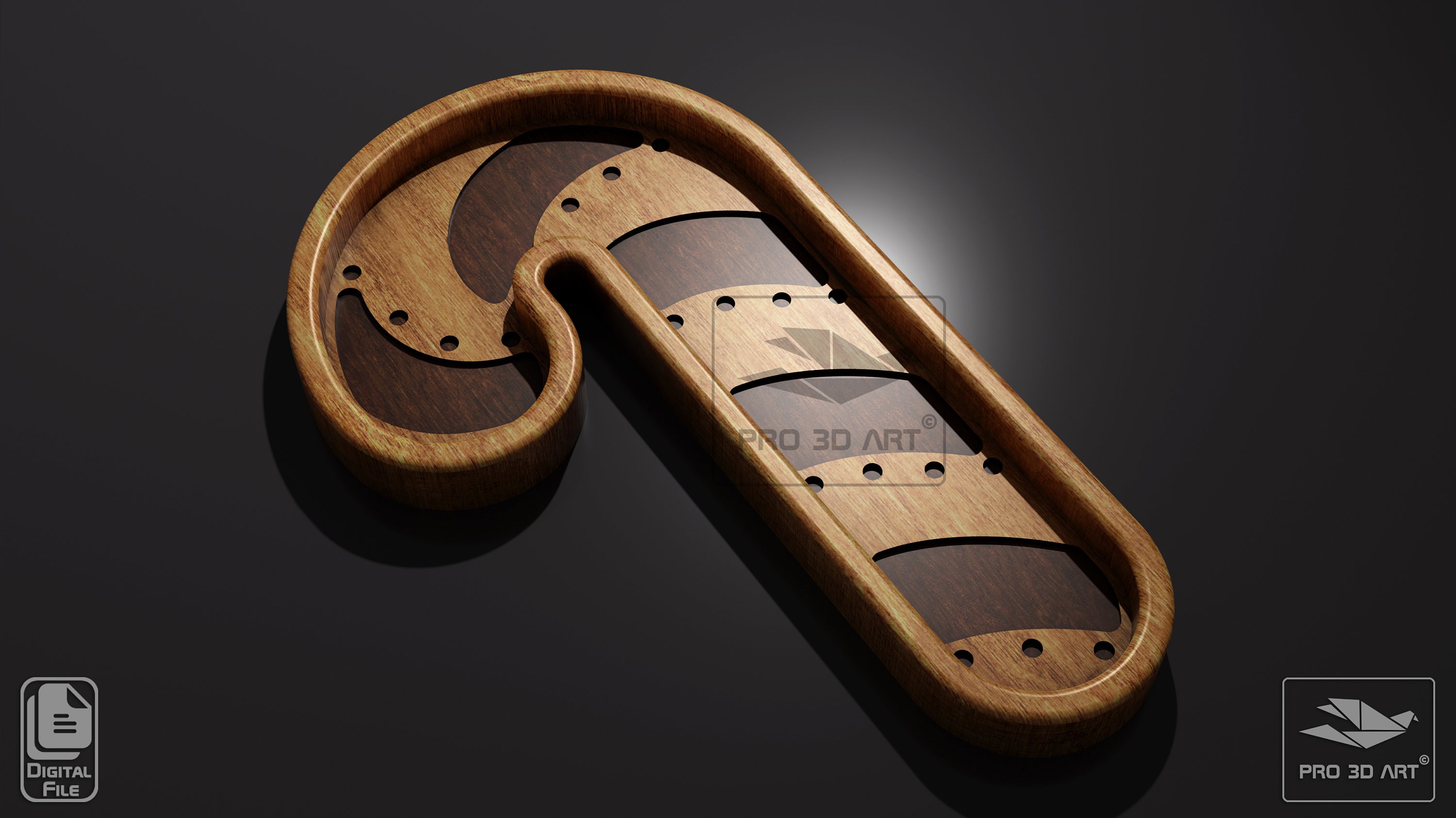 Candy Cane Tray - CNC Files for Wood (svg, dxf, eps, ai, pdf)