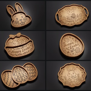 Easter Trays Pack - CNC Files for Wood (svg, dxf, eps, ai, pdf)