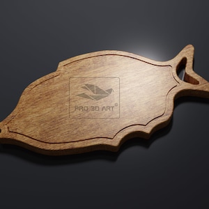 Fish Cutting Board - CNC files for Wood (svg, dxf, eps, pdf, ai, stl)