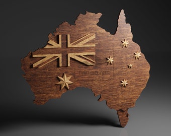 Australia Map - CNC Files For Wood, 3D STL Model