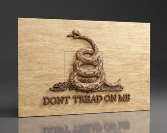 Dont Tread On Me Flag - CNC Files For Wood, 3D STL Model