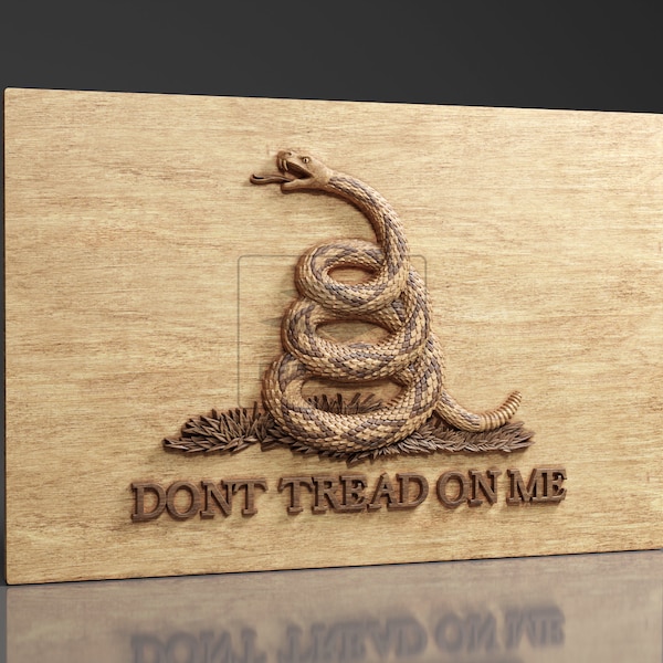 Dont Tread On Me Flag - CNC Files For Wood, 3D STL Model