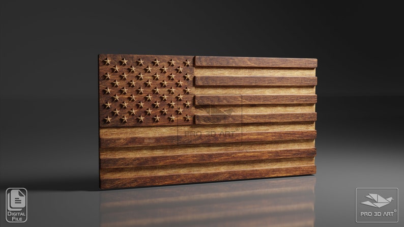 USA Flag and Map Pack CNC Files For Wood, 3D STL Models image 4