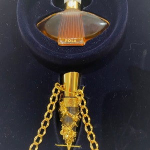 Dinju Pola pure parfum 8 ml and gold pendant set. Rare, vintage 1990. Especially gift box.