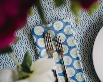 Block Print Napkins - Blue Valentine (sold as set of 4)