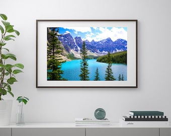 DIGITAL DOWNLOAD PRINT, Moraine Lake, Banff, Alberta National Park, Nature, Mountains, Lakes,