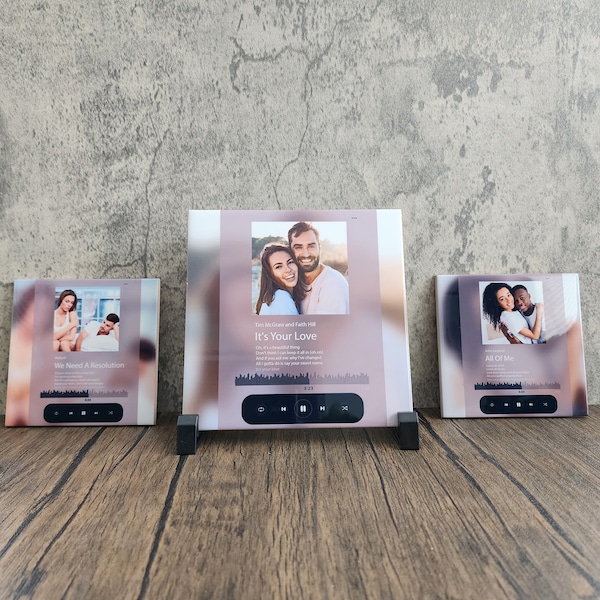 Custom Photo Gift | Anniversary Gift | Spotify Inspired | Album Cover Song Plaque |  Personalized Gift | Wedding Song | Girlfriend Boyfriend