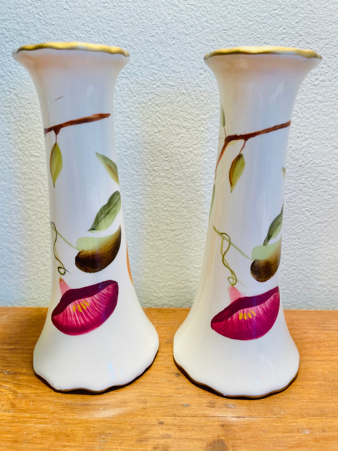 White Barn Candle Co. Candlestick Holders Fruit Pattern Etsy