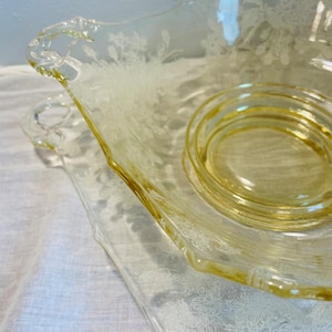 Vintage Set Paden City, Ardith Etched 1930’s Bowl & Plate