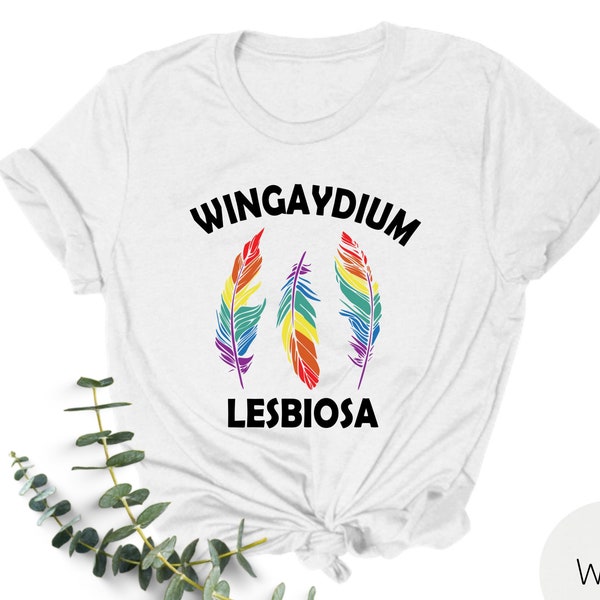 Wingaydium Lesbiosa Shirt | Humor LGBTQIA+ TShirt | Magic Spell Pun T-Shirt | Love is Love Tee | Support LGBT Rights Shirt | Queer Trans Tee