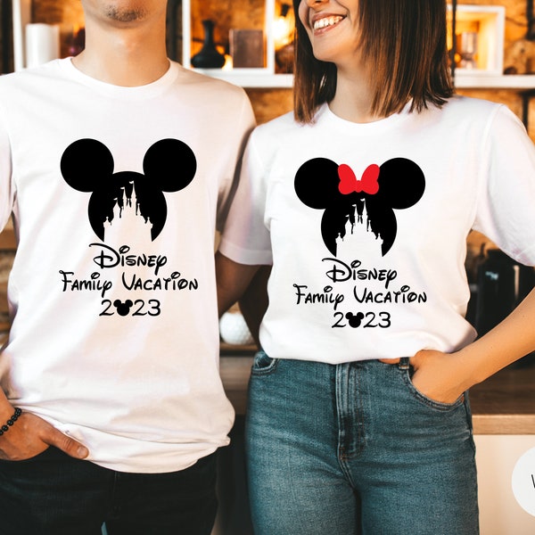 Family Vacation 2023 Shirts | Couple Matching Shirt | Matching Tees for Couples | Mickey Minnie Shirt | Disneyland Castle Couple Shirt