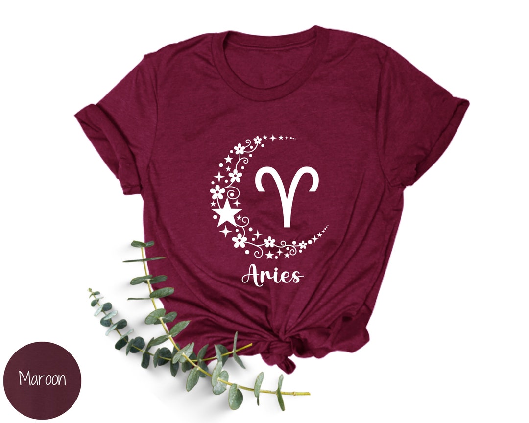 Moon Sign Zodiac Shirt Aries Shirt Astrology Shirt Etsy