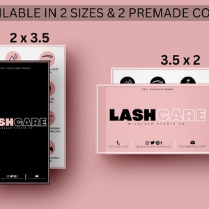 Lash Aftercare Card Template Printable Editable Eyelash Care - Etsy
