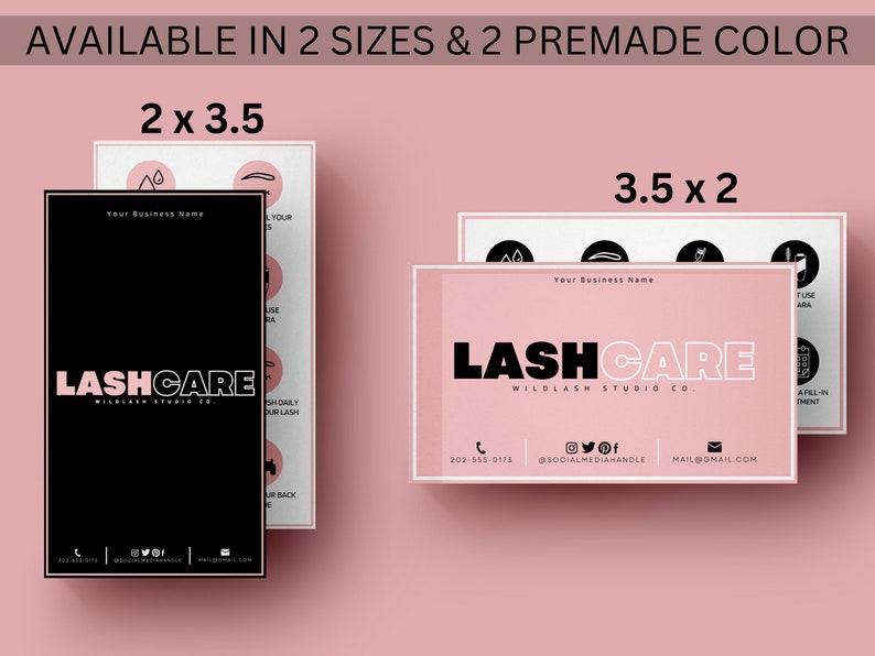 Lash Aftercare Card Template Printable Editable Eyelash Care - Etsy