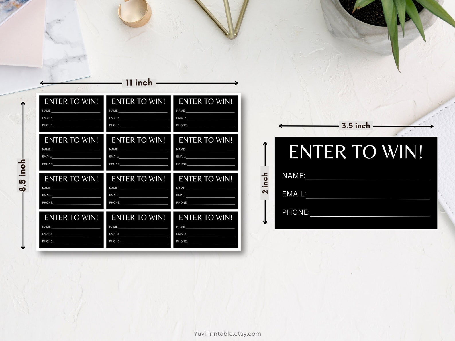 Printable Raffle Tickets, Enter to Win Tickets, Printable Enter to Win ...