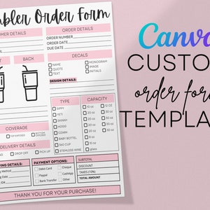 Custom Tumbler Order Form Printable Tumbler Order Form Template ...