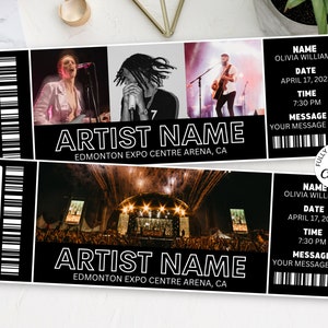 Konzertticket Vorlage, bearbeitbare Canva Ticketvorlage, benutzerdefiniertes Konzertticket Geschenk, druckbare Konzertkarten Geschenkidee