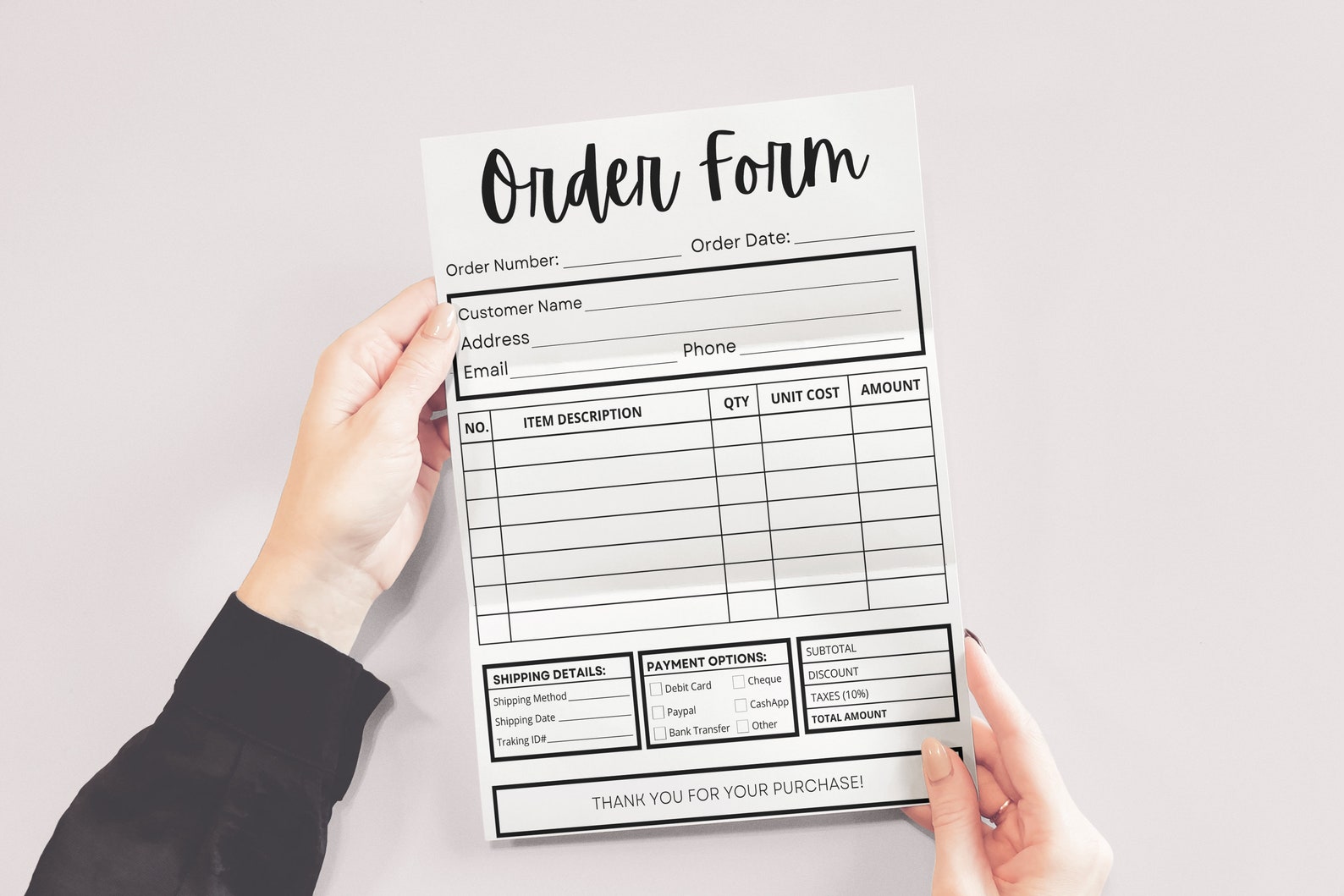 Editable Order Form Template Printable Small Business Order - Etsy