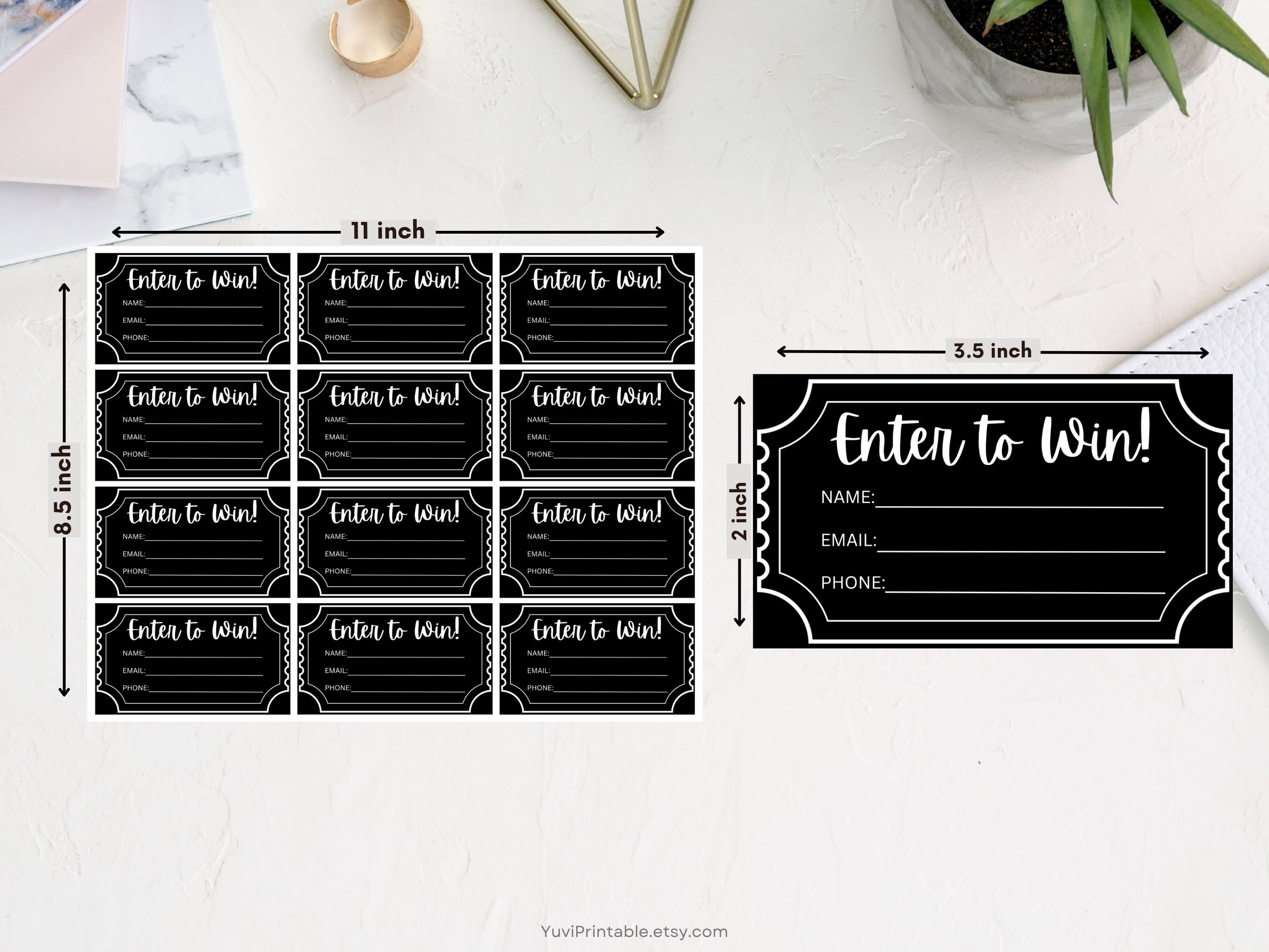Printable Raffle Tickets, Enter to Win Tickets, Printable Enter to Win ...