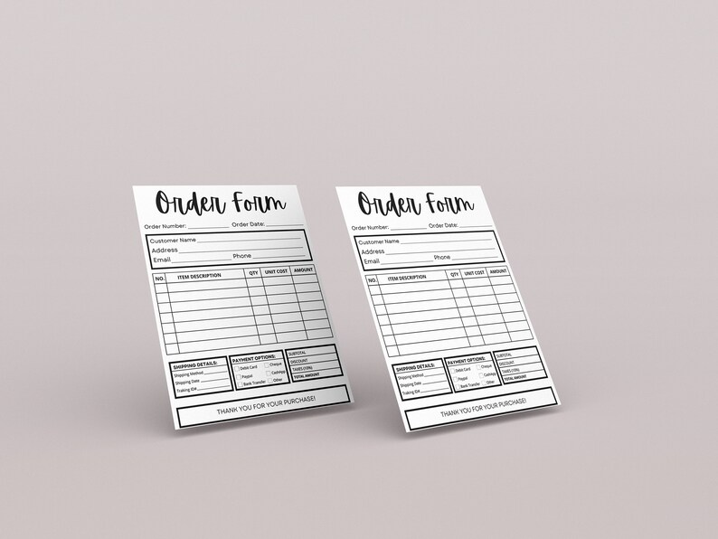 Editable Order Form Template Printable Small Business Order - Etsy