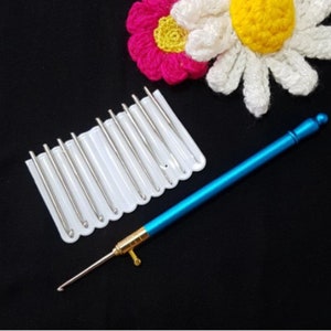 3 Colors - Minimalistic Crochet Hooks with 10 Needles 0.5-2.75 | Small Metallic Knitting Needles with Interchangeable Head