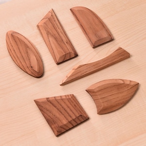 Spatola/raschietto/formatore per ceramica in legno (6 forme) / Per ceramica, ceramica, argilla, scultura, ecc.