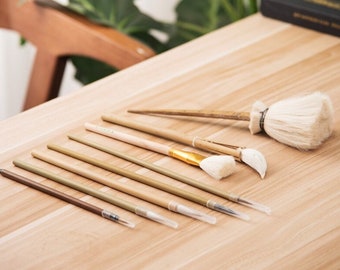 8pc Handmade Pottery Brush Set