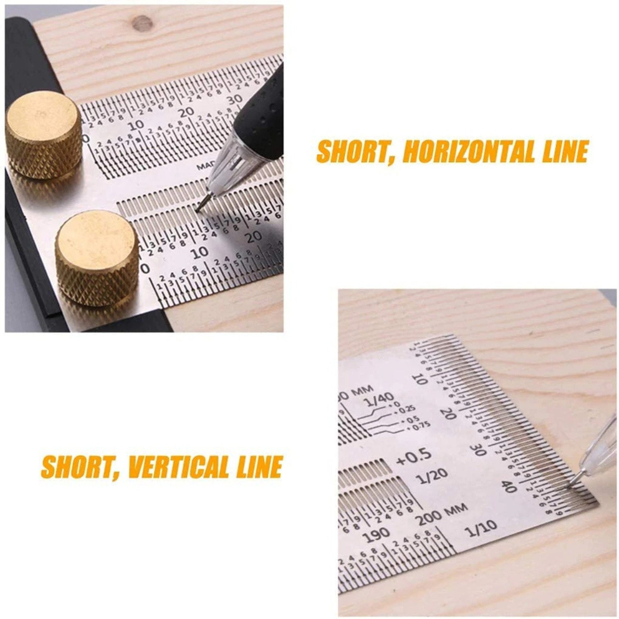 Stainless Steel Right Angle Ruler & Scribing Tool - 180mm / 7.1" For Woodworking, Drafting, Carpentry