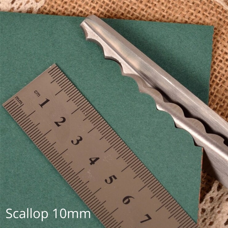 Ciseaux professionnels zigzag/pétoncles 3-18 mm Ciseaux cuir/tissu Cisailles à cranter Scallop 10mm