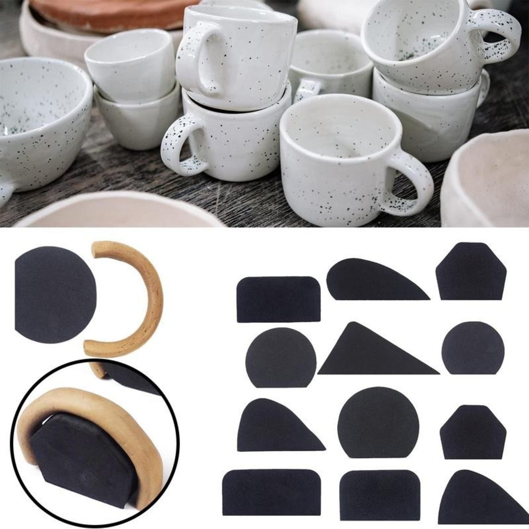 12Pcs Pottery Mug Handle Molds for Clay DIY Pottery Mug Handle Molds Tool  for Different Shapes and Sizes for Pottery Clay Ceramics Handle Shaping