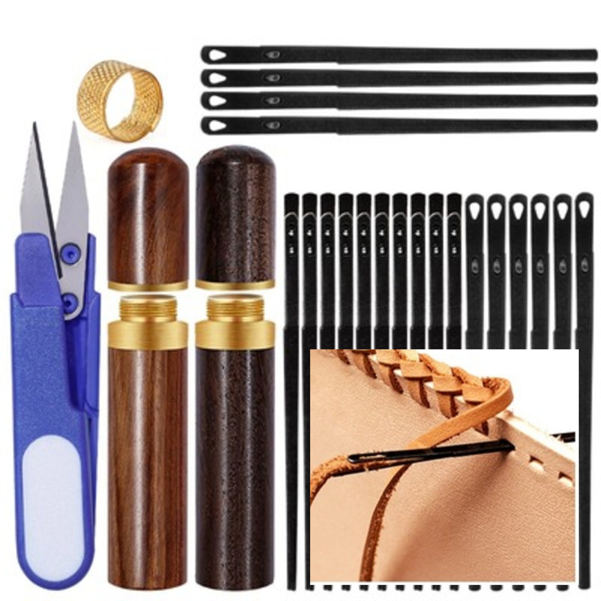 6pcs Weaving Stitching Set Paracord Lacing Knitting Needles Set Paracord Weaving  Needles Smoothing Tool Lacing Leathercraft Needle for Paracord 