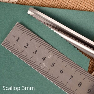 Ciseaux professionnels zigzag/pétoncles 3-18 mm Ciseaux cuir/tissu Cisailles à cranter Scallop 3mm