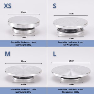 11/15/20/25/30cm Double Sided Turntable Rotating Aluminum Wheel for Ceramics, Sculpting, Clay, Pottery 5 sizes image 6
