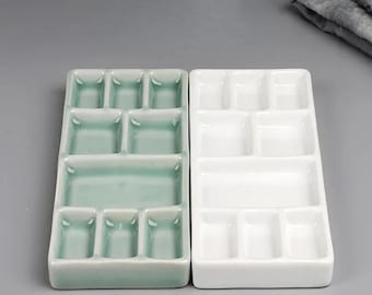 1 pc Ceramic Paint Palette (2 colors) | Acrylic, Watercolor, Oil Paint Tray