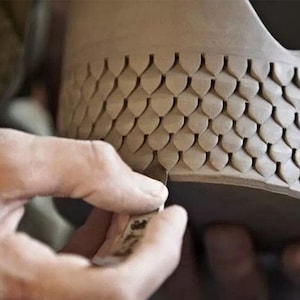 Professional Scale Pattern Tool (Handmade) 2 Größen | Schnitz Fisch/Drachen/Dachschuppen für Keramik/Keramik