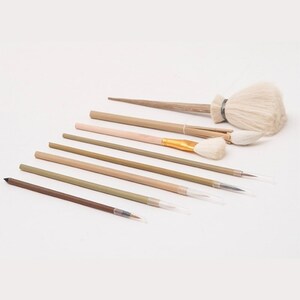 8pc Handmade Pottery Brush Set image 2