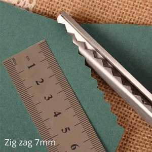 Ciseaux professionnels zigzag/pétoncles 3-18 mm Ciseaux cuir/tissu Cisailles à cranter Zig Zag 7mm