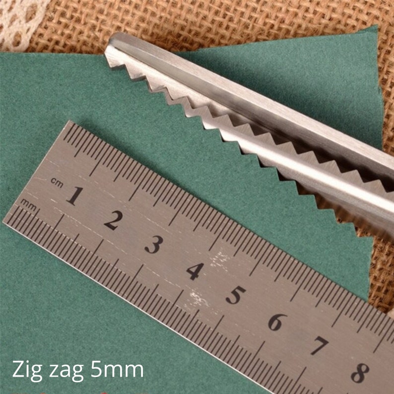 Ciseaux professionnels zigzag/pétoncles 3-18 mm Ciseaux cuir/tissu Cisailles à cranter Zig Zag 5mm