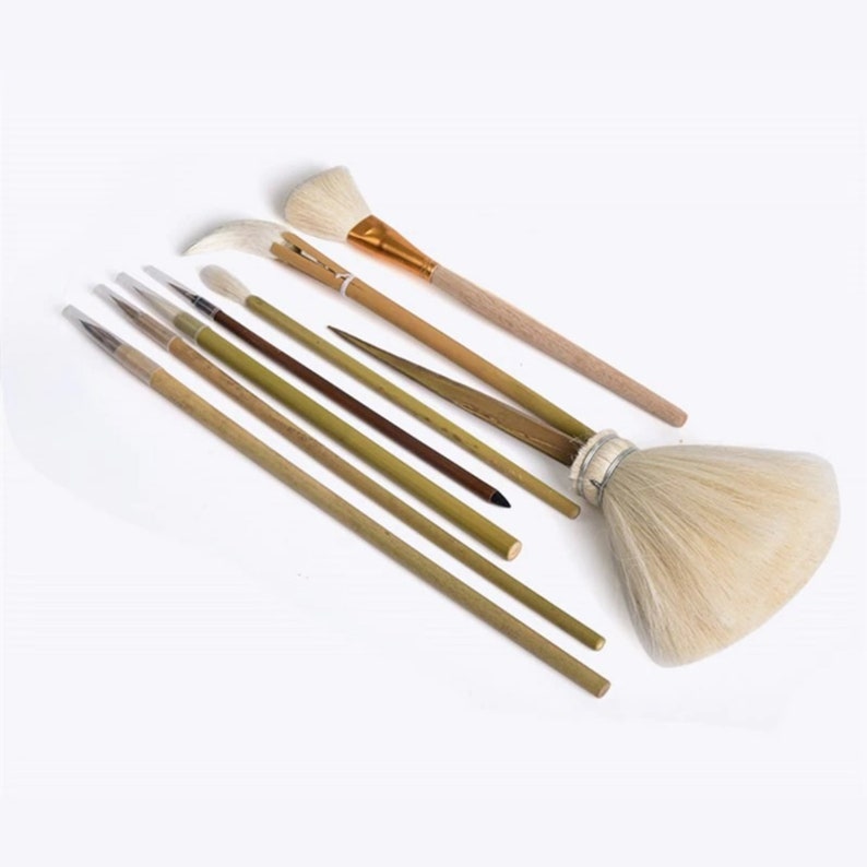 8pc Handmade Pottery Brush Set image 3