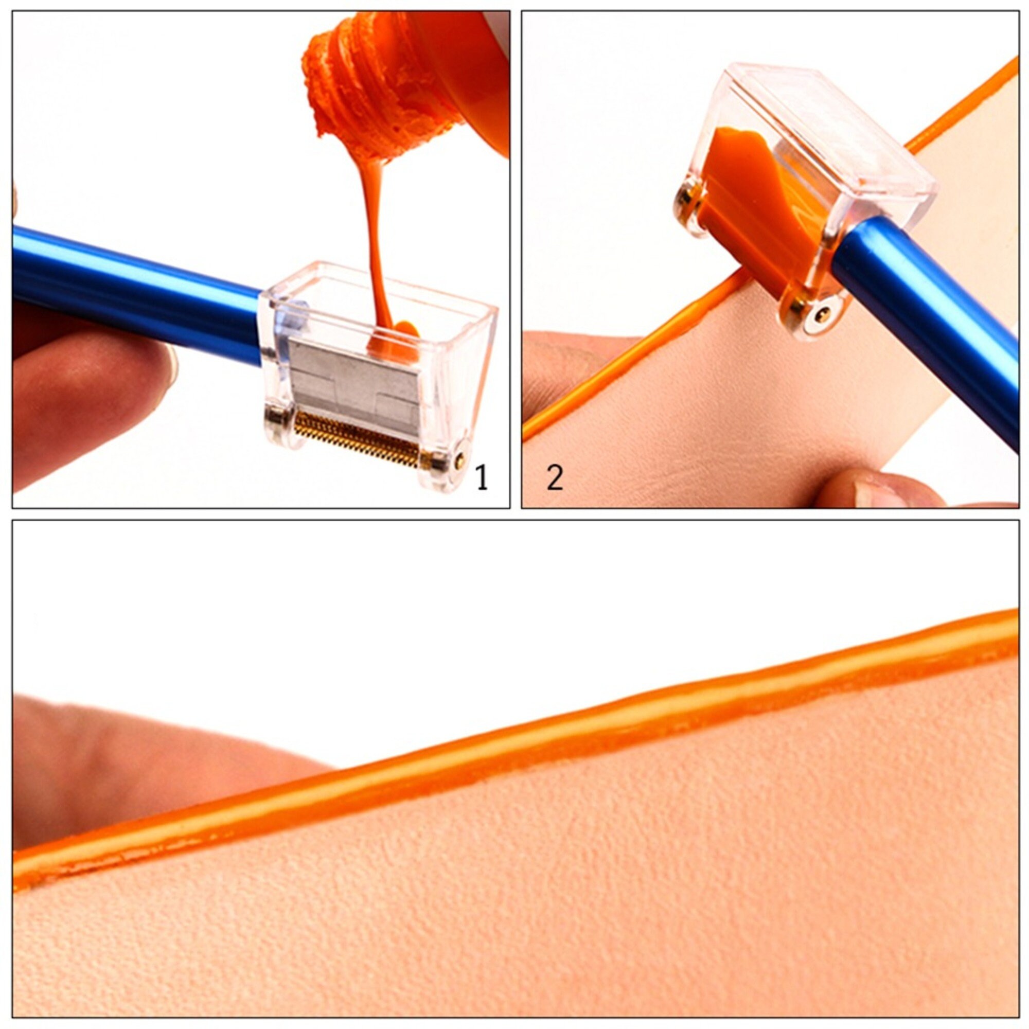 2 Stück Lederkanten-Farbstift Set – Mit Rundem & Konischem Kopf, Aus Edelstahl & Messing, Für Lederarbeiten & Kantenfärbung
