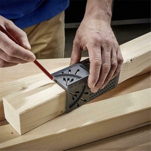 Multifunctional Woodworking Three Dimensional Positioning Ruler | Carpenter's 3D Marking Ruler | Woodcraft Measuring Tool