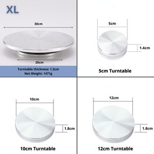 11/15/20/25/30cm Double Sided Turntable Rotating Aluminum Wheel for Ceramics, Sculpting, Clay, Pottery 5 sizes image 7