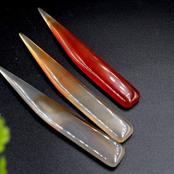 3 Sizes Natural Agate Bone Folder | Leatherworking/Bookbinding Scoring, Folding, Creasing Tool