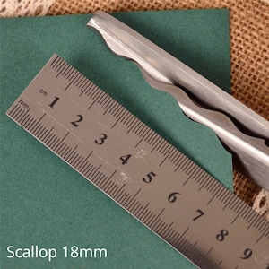 Ciseaux professionnels zigzag/pétoncles 3-18 mm Ciseaux cuir/tissu Cisailles à cranter Scallop 18mm