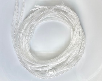 White baya - 100 cm - African baya, Bine bine, waist beads, hip beads without clasp, African chain baya