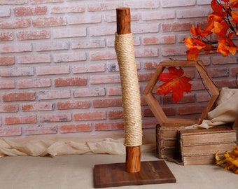 Natural Wood Cat Scratcher, Cat Tree, Cat Scratching Post, Modern Cat furniture, Solid Wood Scratching Post