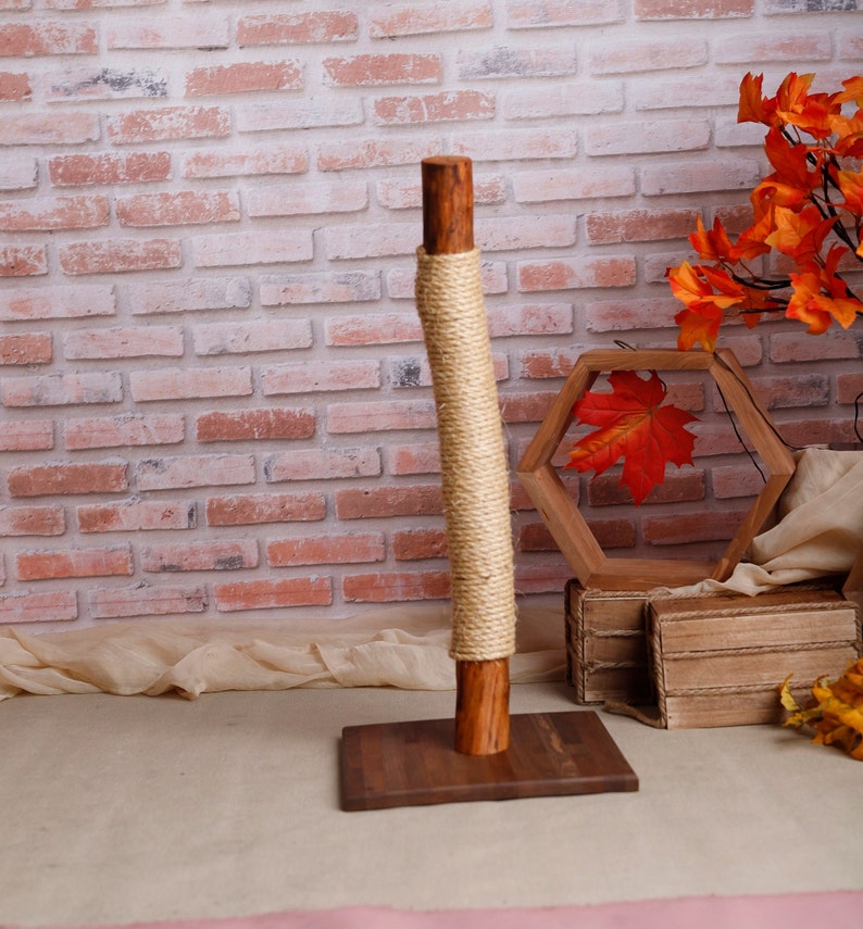 Natural Wood Cat Scratcher Cat Tree Cat Scratching Post Etsy