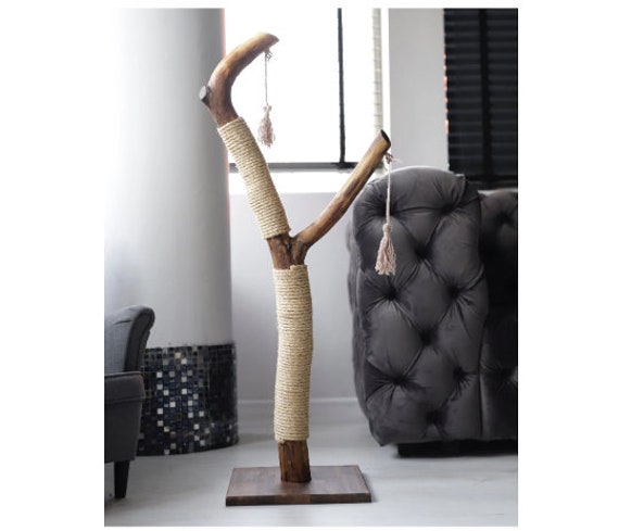 Unique Scratching Post, Cat climbing tree with toys, Solid wood Scratching Post, Cat tree tower, Cat Scratcher